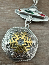 Load image into Gallery viewer, Candy Cane Snowflake Pendant