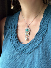 Load image into Gallery viewer, Golden Wandering Deer with handmade bell and Flourite