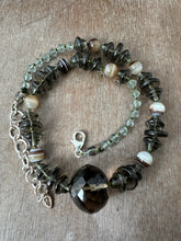 Load image into Gallery viewer, Vintage glass bead silk knotted necklace in neutrals