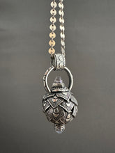 Load image into Gallery viewer, Vintage crystal and Blue Chalcedony dragon egg medallion