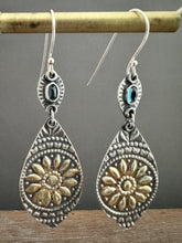 Load image into Gallery viewer, Blue topaz keum boo earrings