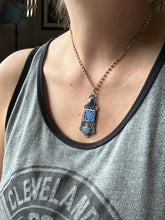Load image into Gallery viewer, Enamel, Sapphire, and Seam Opal Pendant