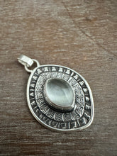 Load image into Gallery viewer, Layered silver and mother of pearl eye pendant