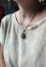 Load image into Gallery viewer, Vintage crystal and Blue Chalcedony dragon egg medallion