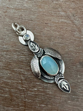 Load image into Gallery viewer, Icy blue feather pendant