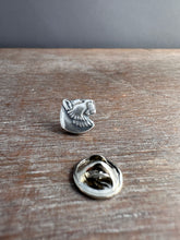 Load image into Gallery viewer, Silver lioness pin, lapel pin, scatter pin