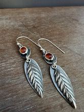 Load image into Gallery viewer, Garnet Leaf earrings