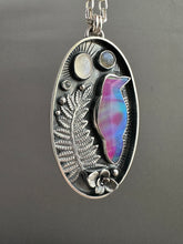 Load image into Gallery viewer, Aurora borealis raven necklace