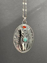 Load image into Gallery viewer, Jewel Cat with Amazonite and Carnelian