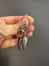 Load image into Gallery viewer, Garnet Leaf earrings