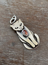 Load image into Gallery viewer, Bronze Kitty pet with Orange Sapphire