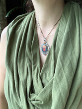 Load image into Gallery viewer, Cloisonné glass enamel with garnet and red spinel pendant