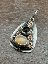 Load image into Gallery viewer, Bronze Mysterious Woman Pendant with Opal