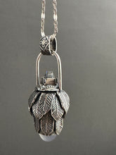 Load image into Gallery viewer, Vintage crystal and Blue Chalcedony feather dragon egg medallion