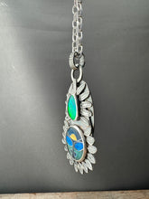 Load image into Gallery viewer, Cloisonné glass enamel pendant with opal