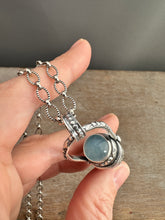 Load image into Gallery viewer, Quartz crystal and aquamarine medallion