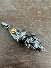 Load image into Gallery viewer, Vintage crystal dragon egg and torch medallion