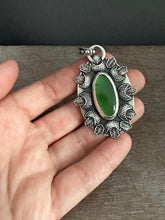 Load image into Gallery viewer, Serpentine Moon and Oak Leaf Pendant