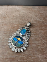 Load image into Gallery viewer, Cloisonné glass enamel pendant with opal
