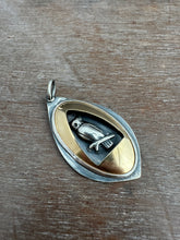Load image into Gallery viewer, Silver and brass owl pendant