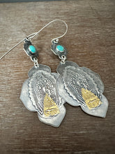 Load image into Gallery viewer, Our Lady of Guadalupe and turquoise earrings