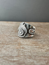 Load image into Gallery viewer, Medium Size 9.25 sacred heart shield ring