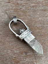 Load image into Gallery viewer, Quartz Crystal and Vintage Swarovski Medallion