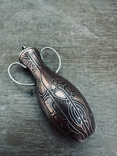 Load image into Gallery viewer, Amphora Pendant with etched hand drawing 2