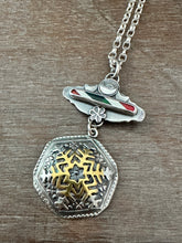 Load image into Gallery viewer, Candy Cane Snowflake Pendant