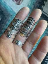 Load image into Gallery viewer, 18k gold flower and sterling silver stacking ring