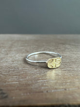 Load image into Gallery viewer, 18k gold flower and sterling silver stacking ring