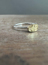 Load image into Gallery viewer, 18k gold flower and sterling silver stacking ring