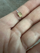 Load image into Gallery viewer, 18k gold flower and sterling silver stacking ring