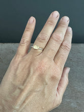 Load image into Gallery viewer, 18k gold flower and sterling silver stacking ring