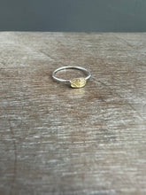 Load image into Gallery viewer, 18k gold flower and sterling silver stacking ring