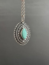 Load image into Gallery viewer, Layered silver and turquoise eye pendant