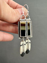 Load image into Gallery viewer, Brazilian Polychrome Jasper Earrings with porcelain feathers