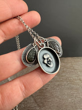 Load image into Gallery viewer, Flower and Tourmaline Leaves Charm Set