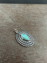 Load image into Gallery viewer, Layered silver and turquoise eye pendant
