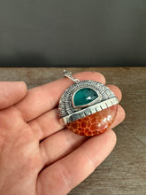 Load image into Gallery viewer, Snakeskin carnelian and amazonite medallion