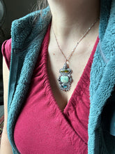 Load image into Gallery viewer, Multi stone pendant with Synthetic opal, variscite, kyanite, and jasper