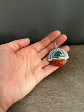Load image into Gallery viewer, Snakeskin carnelian and amazonite medallion