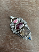 Load image into Gallery viewer, Cacoxentite multi stone pendant