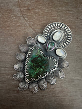 Load image into Gallery viewer, Parrot wing chrysocolla Sacred Heart with mystic topaz and moonstones