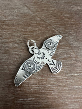Load image into Gallery viewer, Large stamped bird pendant