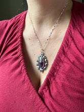 Load image into Gallery viewer, Lepidolite in Tourmaline Moon Pendant