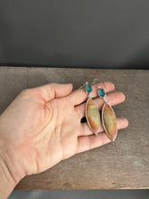 Load image into Gallery viewer, Apatite and Cherry Creek Jasper Earrings