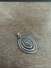 Load image into Gallery viewer, Layered silver eye pendant