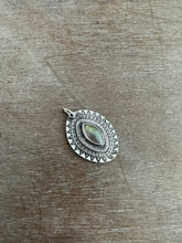 Load image into Gallery viewer, Layered silver and labradorite eye pendant