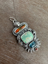 Load image into Gallery viewer, Multi stone pendant with Synthetic opal, variscite, kyanite, and jasper